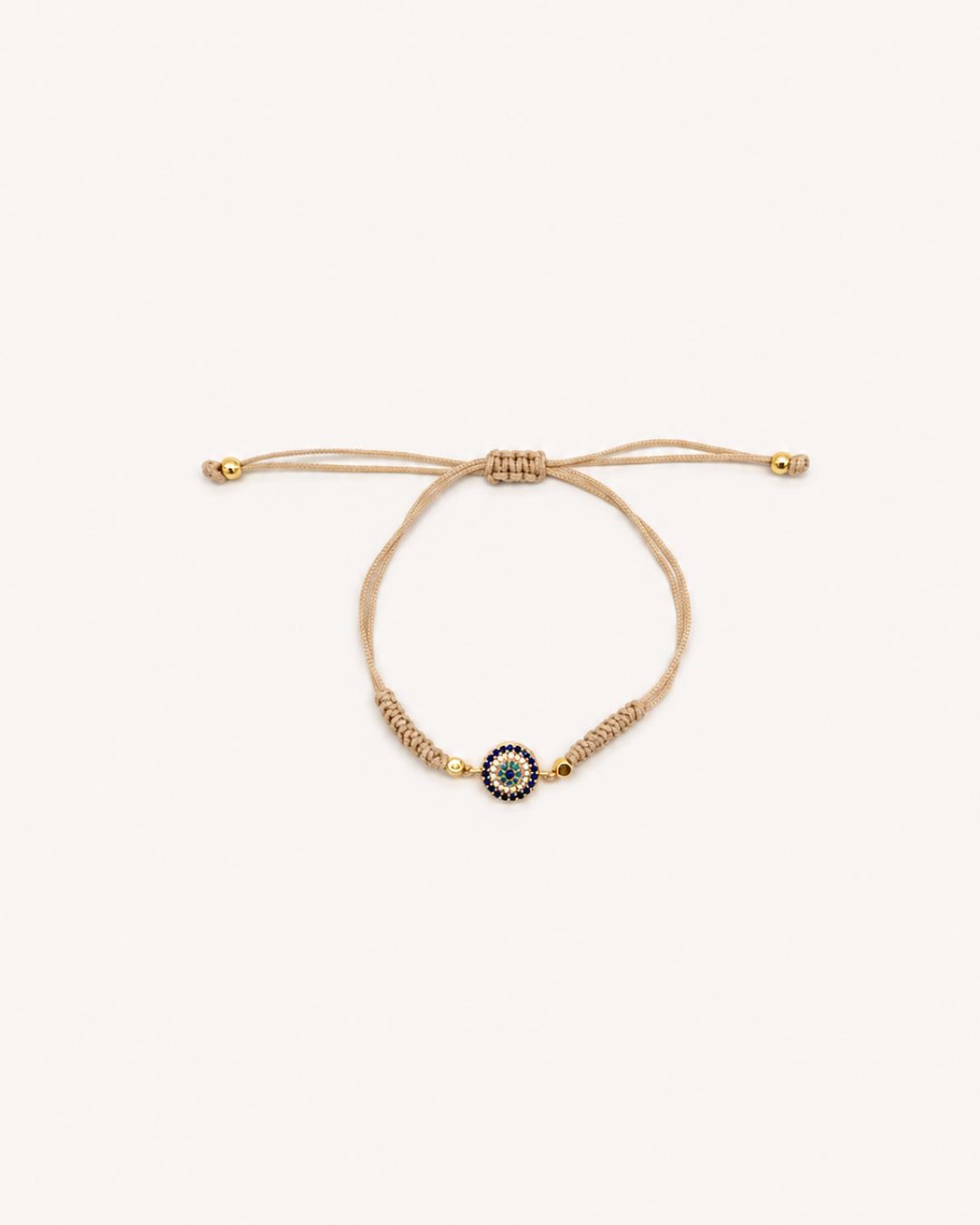 Bracelet Œil – Beige & Doré