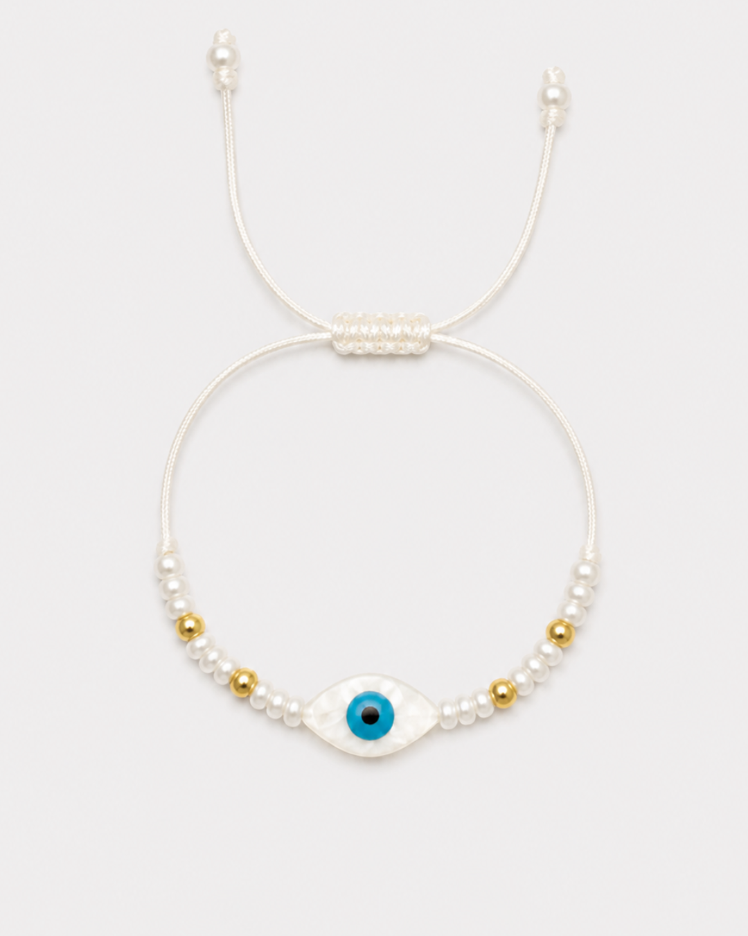 Bracelet Nazar Perlé Blanc & doré