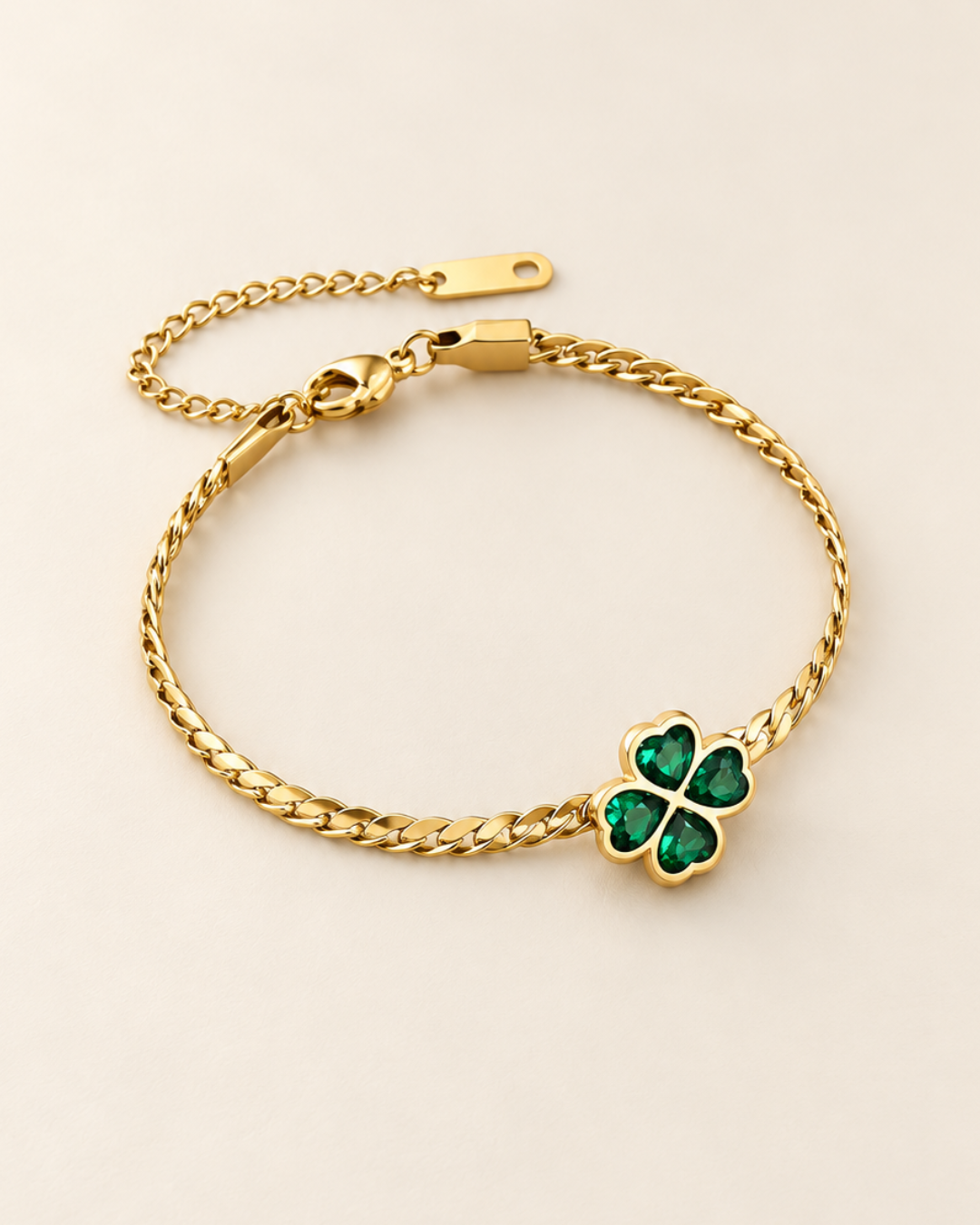 Bracelet Monaco Trèfle vert