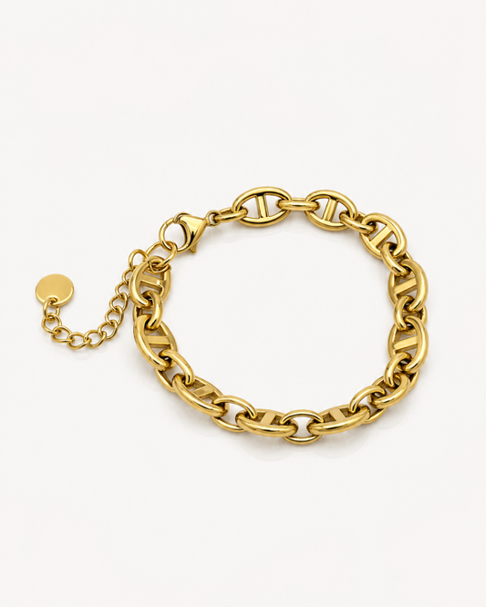 Bracelet Chaîne Dorée en Acier Inoxydable