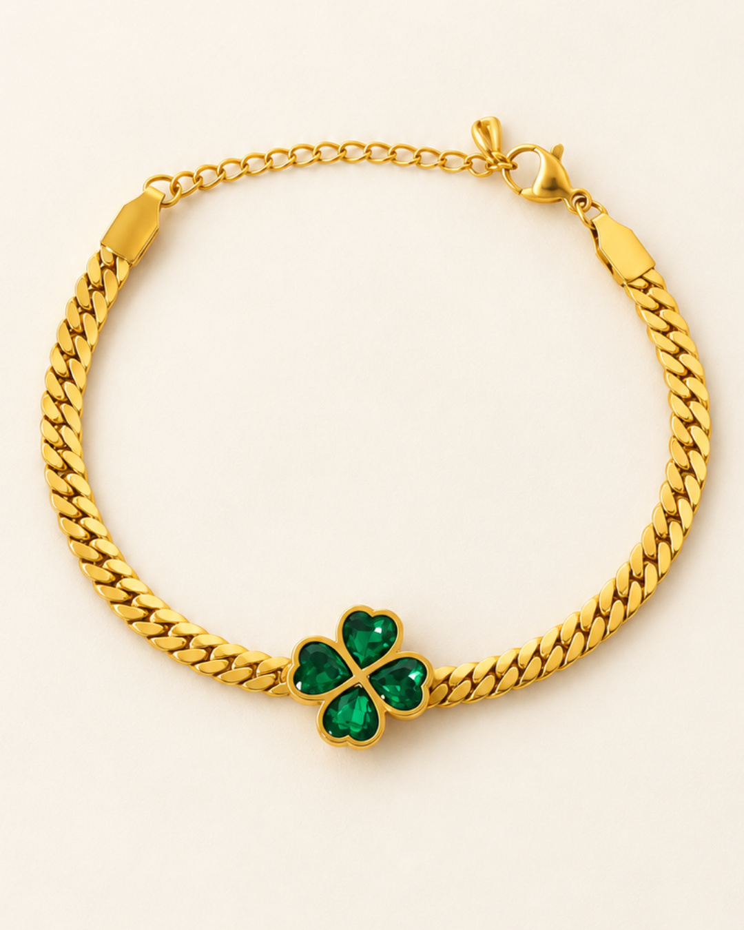 Bracelet Monaco Trèfle vert
