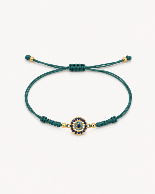 Bracelet Œil Protecteur Vert Émeraude