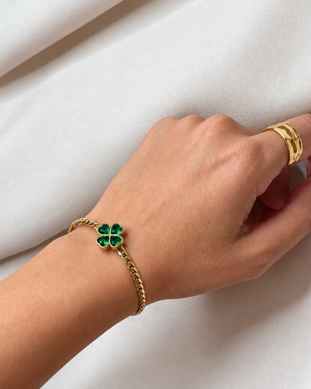 Bracelet Monaco Trèfle vert