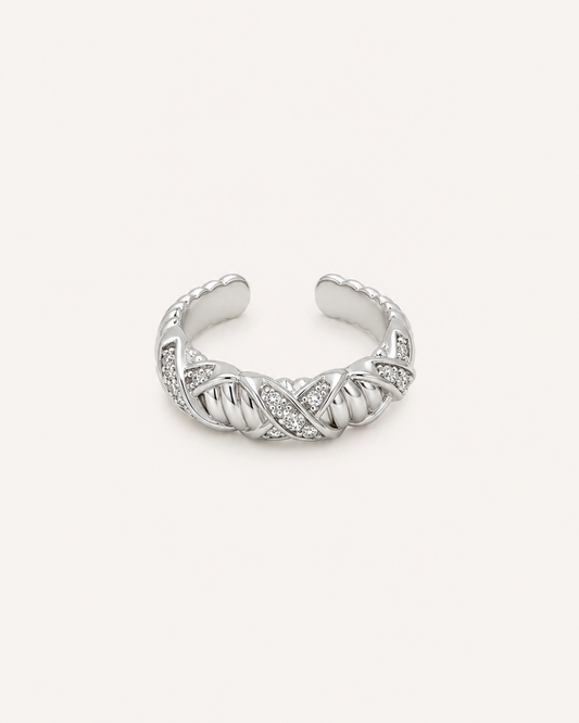 Bague Tressée Élégance Argentée