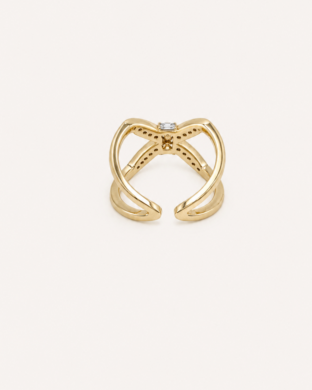 Bague Croisée Éclat Doré