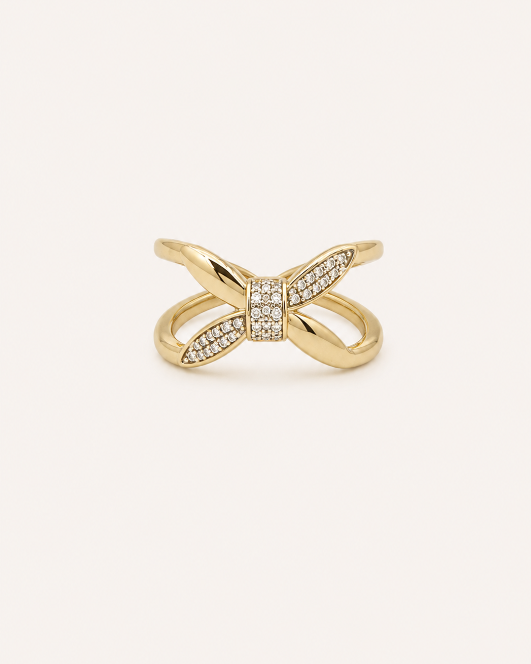 Bague Croisée Éclat Doré