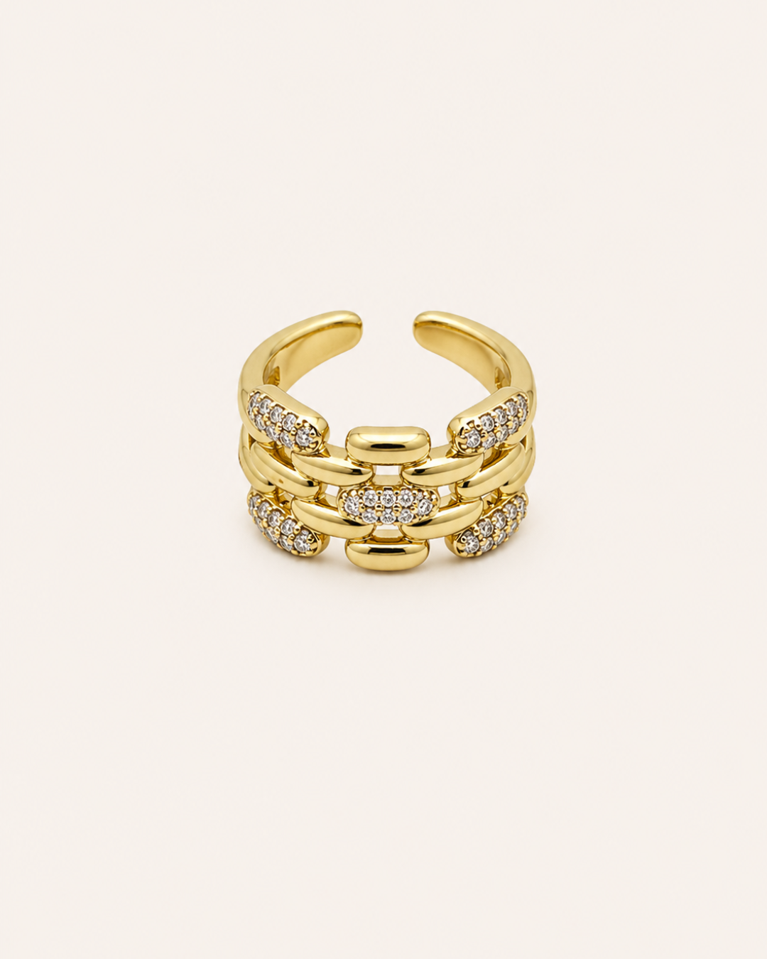 Bague Chaîne Royale Dorée