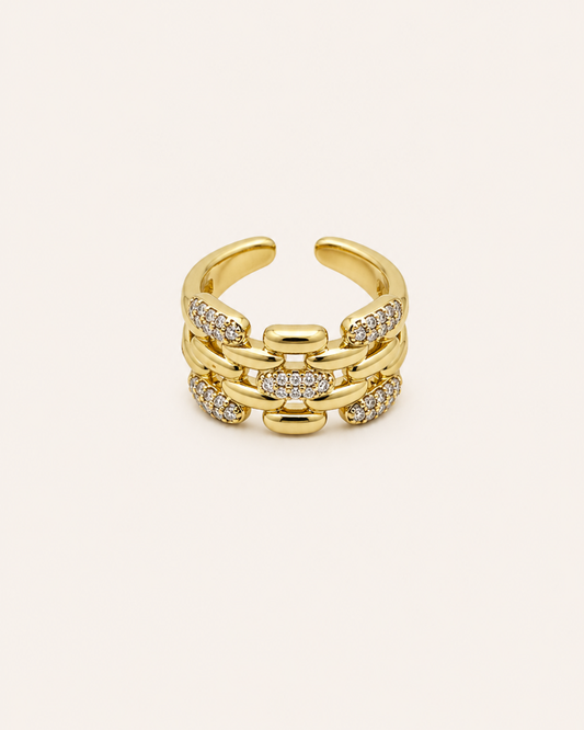 Bague Chaîne Royale Dorée