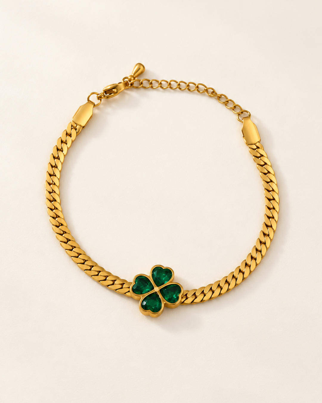 Bracelet Monaco Trèfle vert