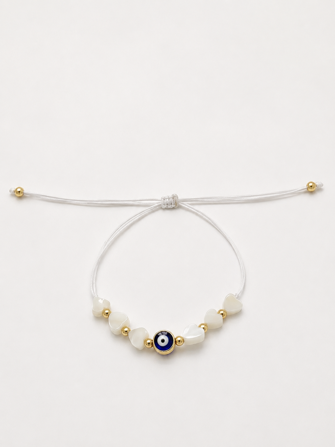Bracelet Cordon Cœur & Œil Protecteur